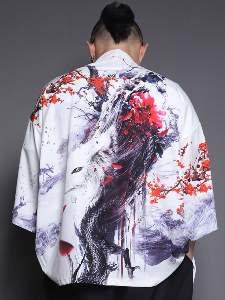 Daopao Ukiyo Printed Cape Shirt