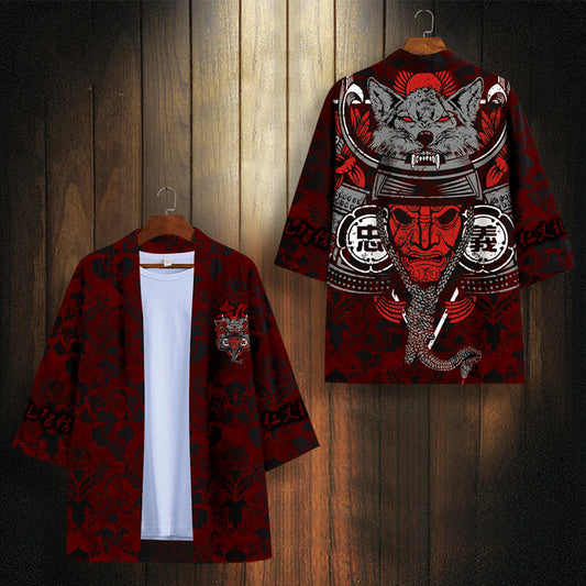 Daopao Ukiyo Printed Cape Shirt