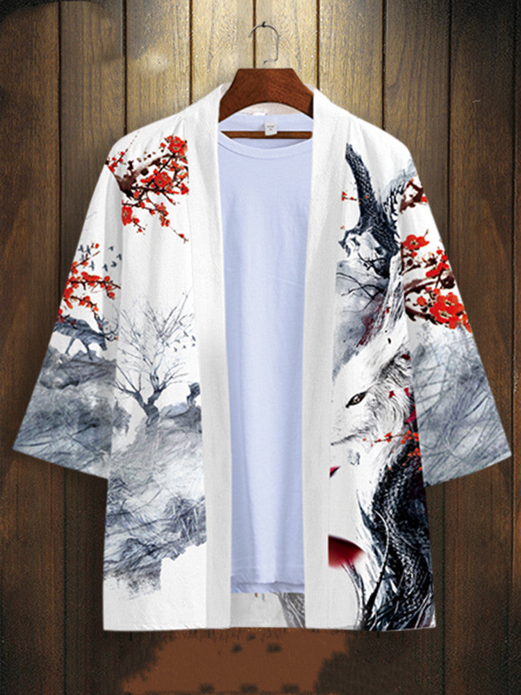 Daopao Ukiyo Printed Cape Shirt