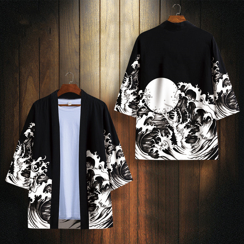 Daopao Ukiyo Printed Cape Shirt