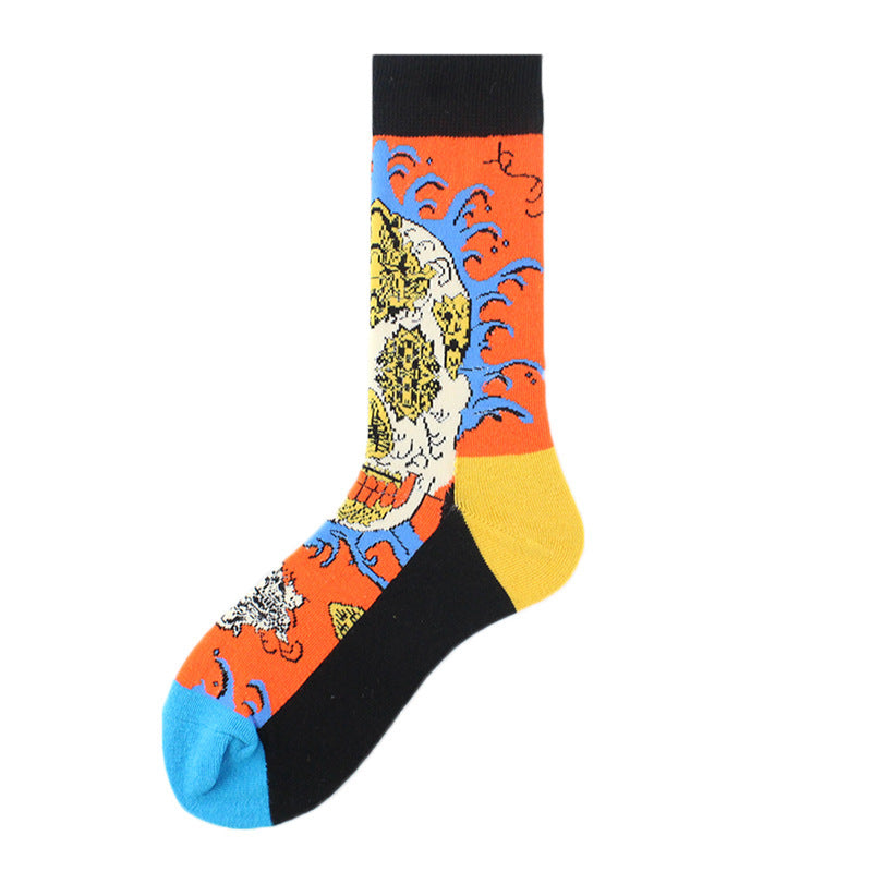 Fashionable And Colorful Ghost Bat Trendy Socks