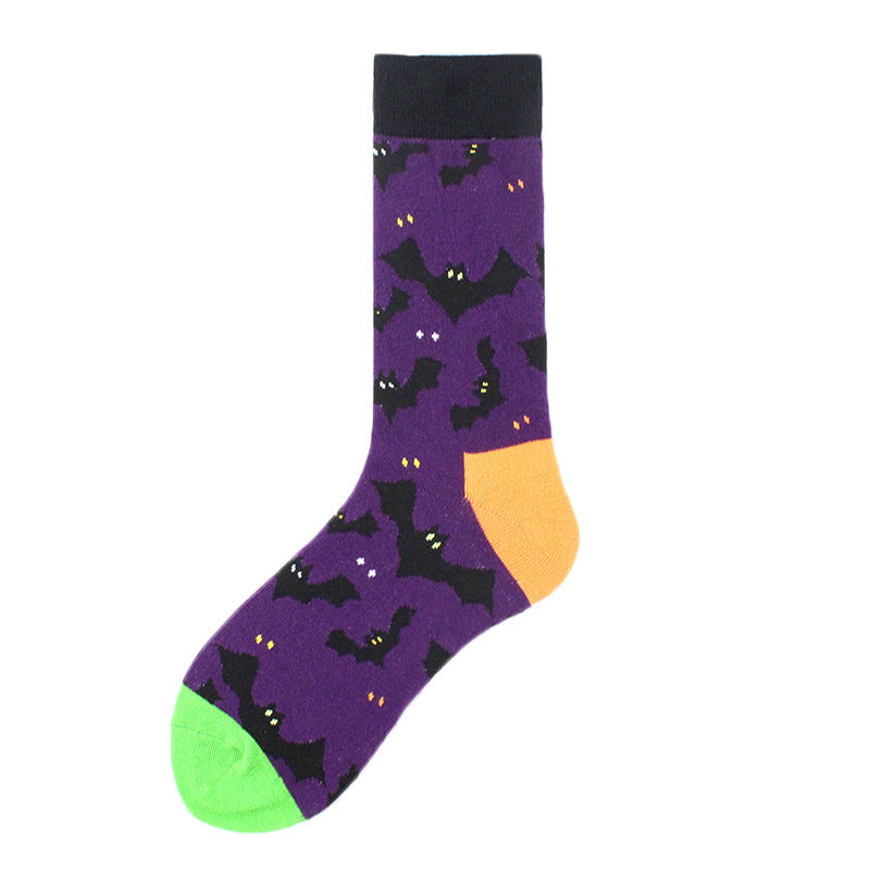 Fashionable And Colorful Ghost Bat Trendy Socks