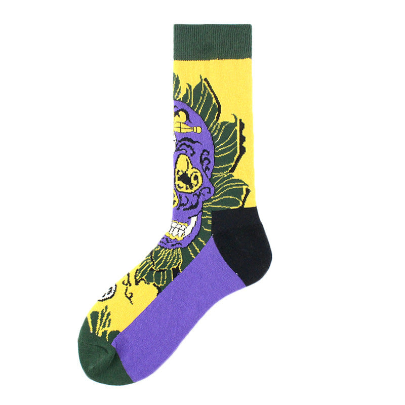 Fashionable And Colorful Ghost Bat Trendy Socks