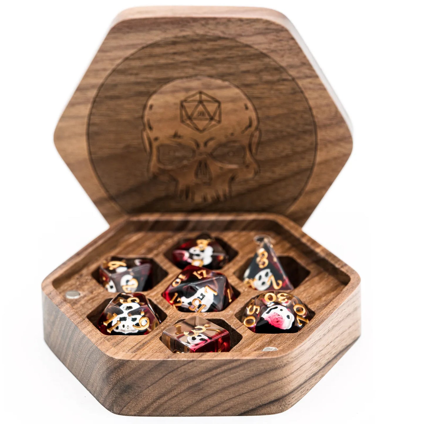 Wooden Dice Case, Storage Box, for 16mm D&D Dice, Dice Holder, Wooden Chest with Magnetic Lid, For Tabletop Games