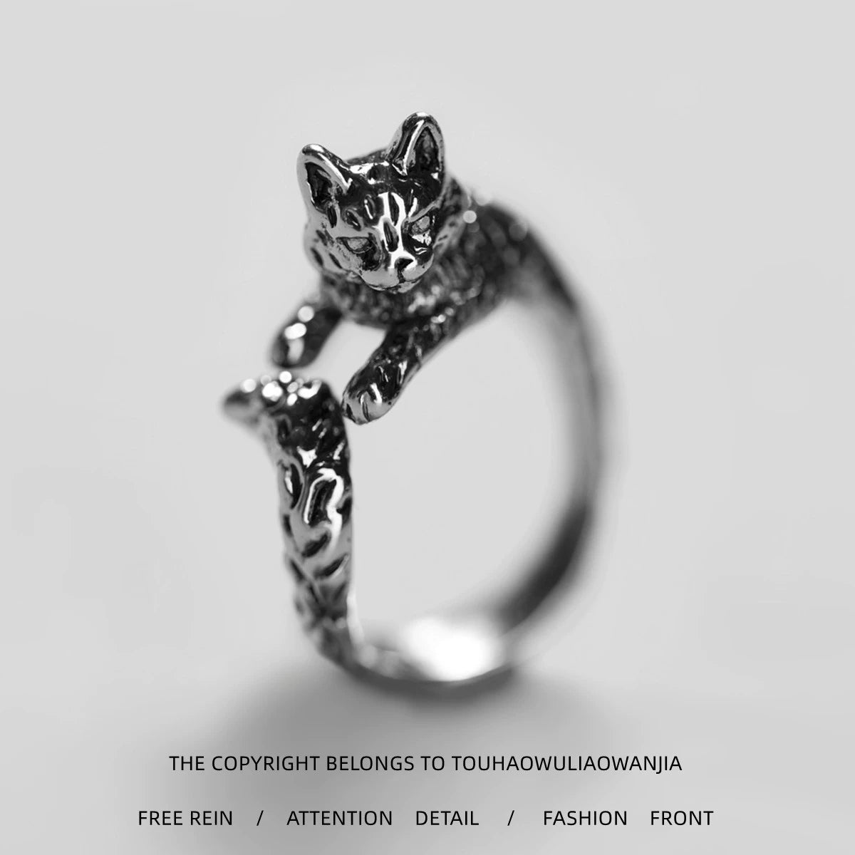 Boring Kitty Retro Ring