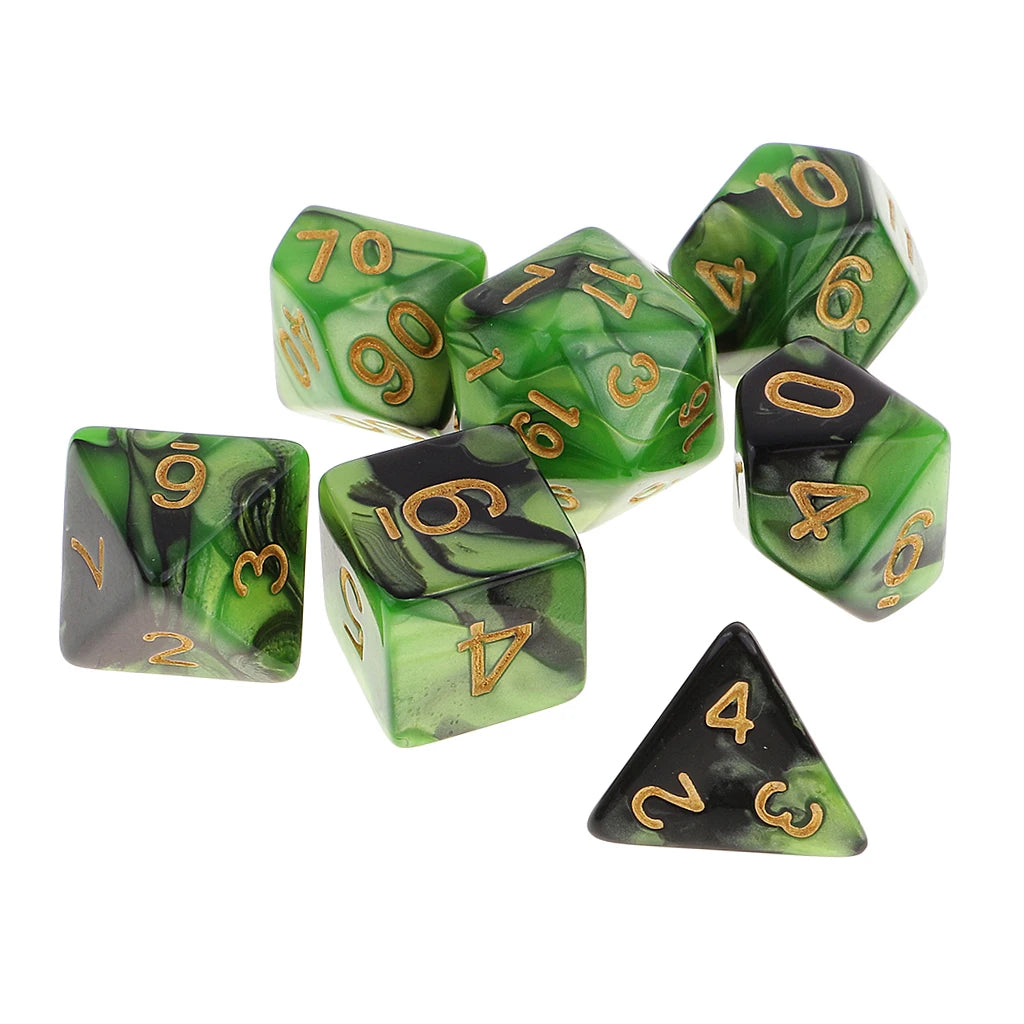 7Pcs Polyhedral Dice Double-Colors Polyhedral Game Dice for RPG Dungeons and Dragons DND RPG MTG